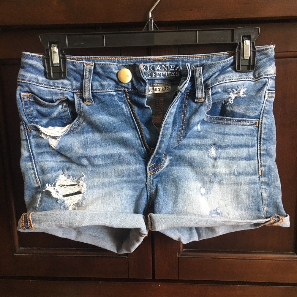 AE denim shorts